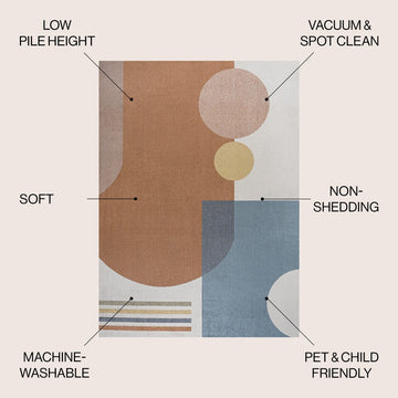 Slinger Modern Kids & Novelty Collage Machine-washable Area Rug